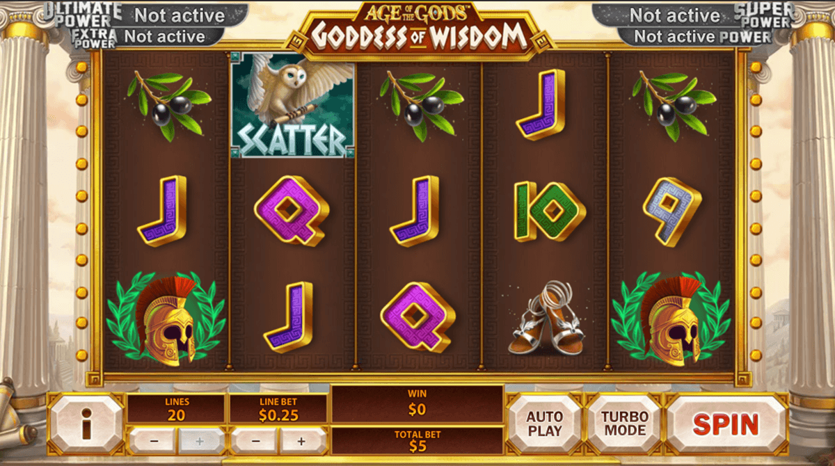 age of the gods goddess of wisdom playtech slot machine 