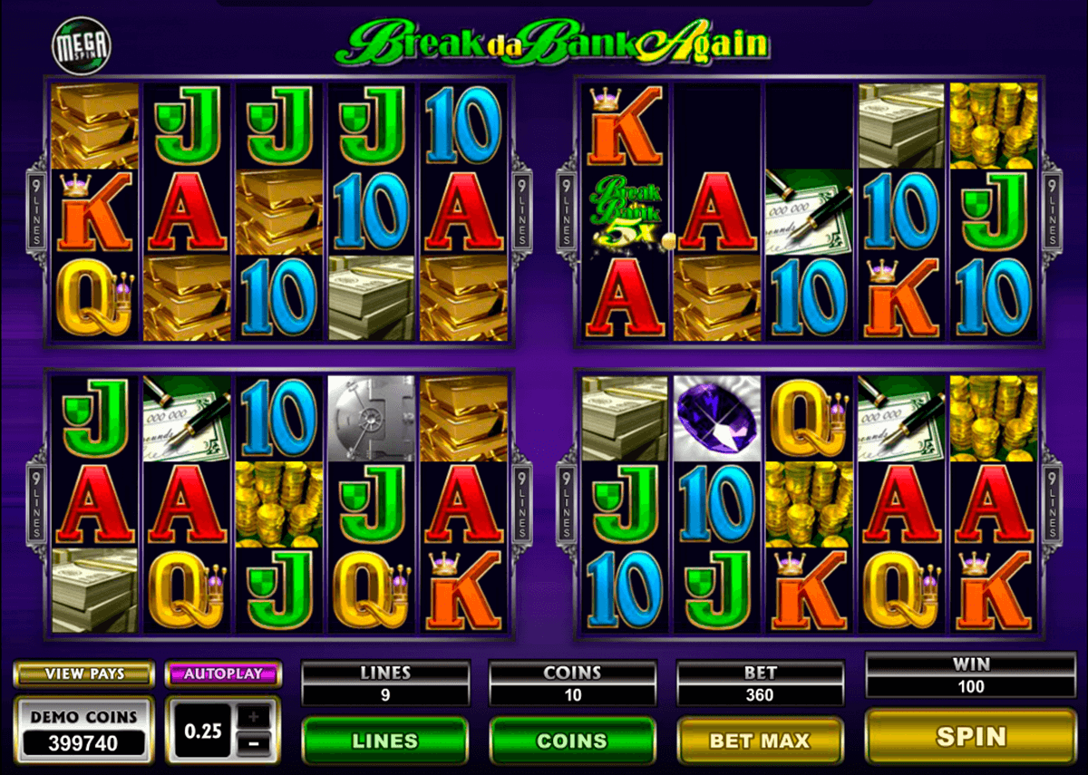 break da bank again megaspin microgaming slot machine 