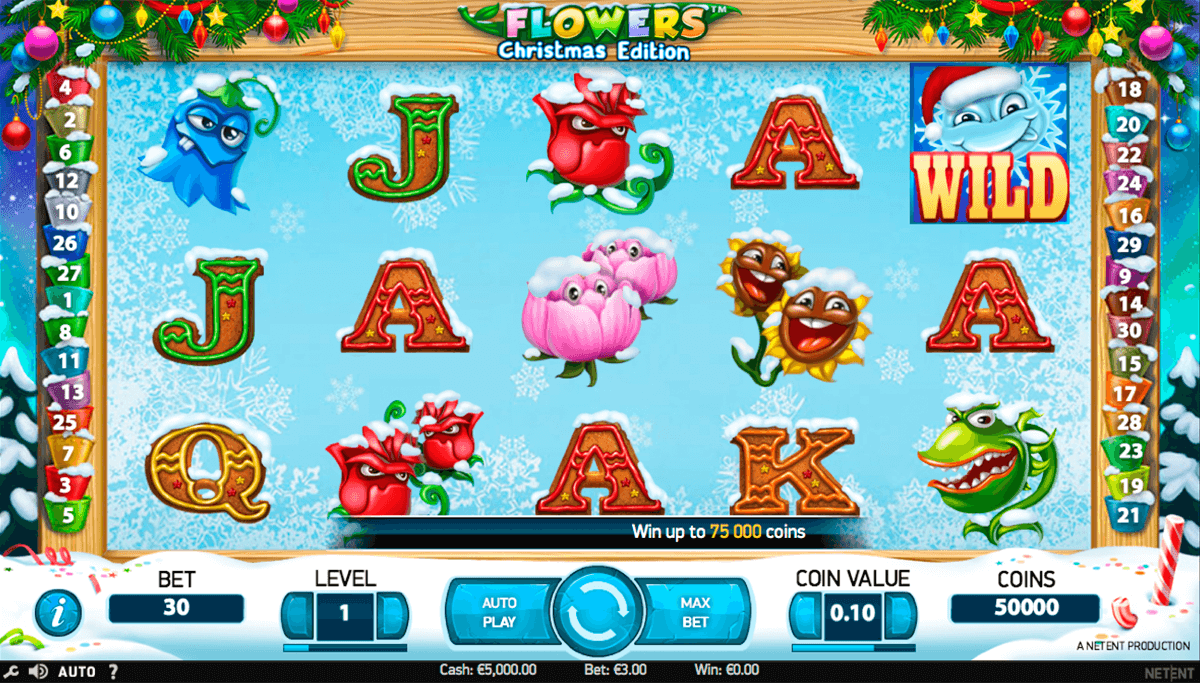 flowers christmas edition netent slot machine 