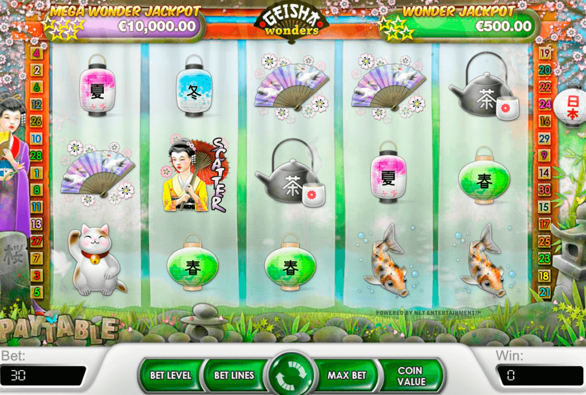 geisha wonders netent slot machine 