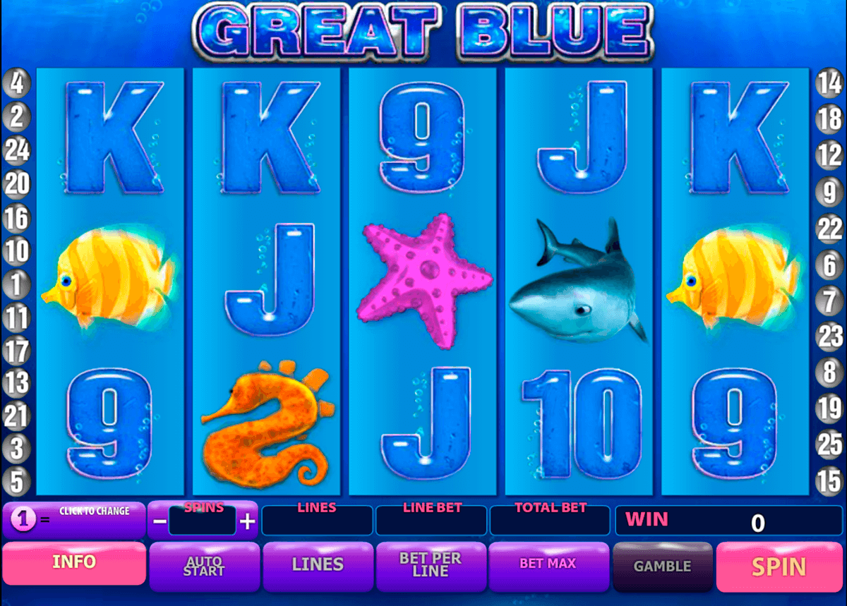great blue playtech slot machine 