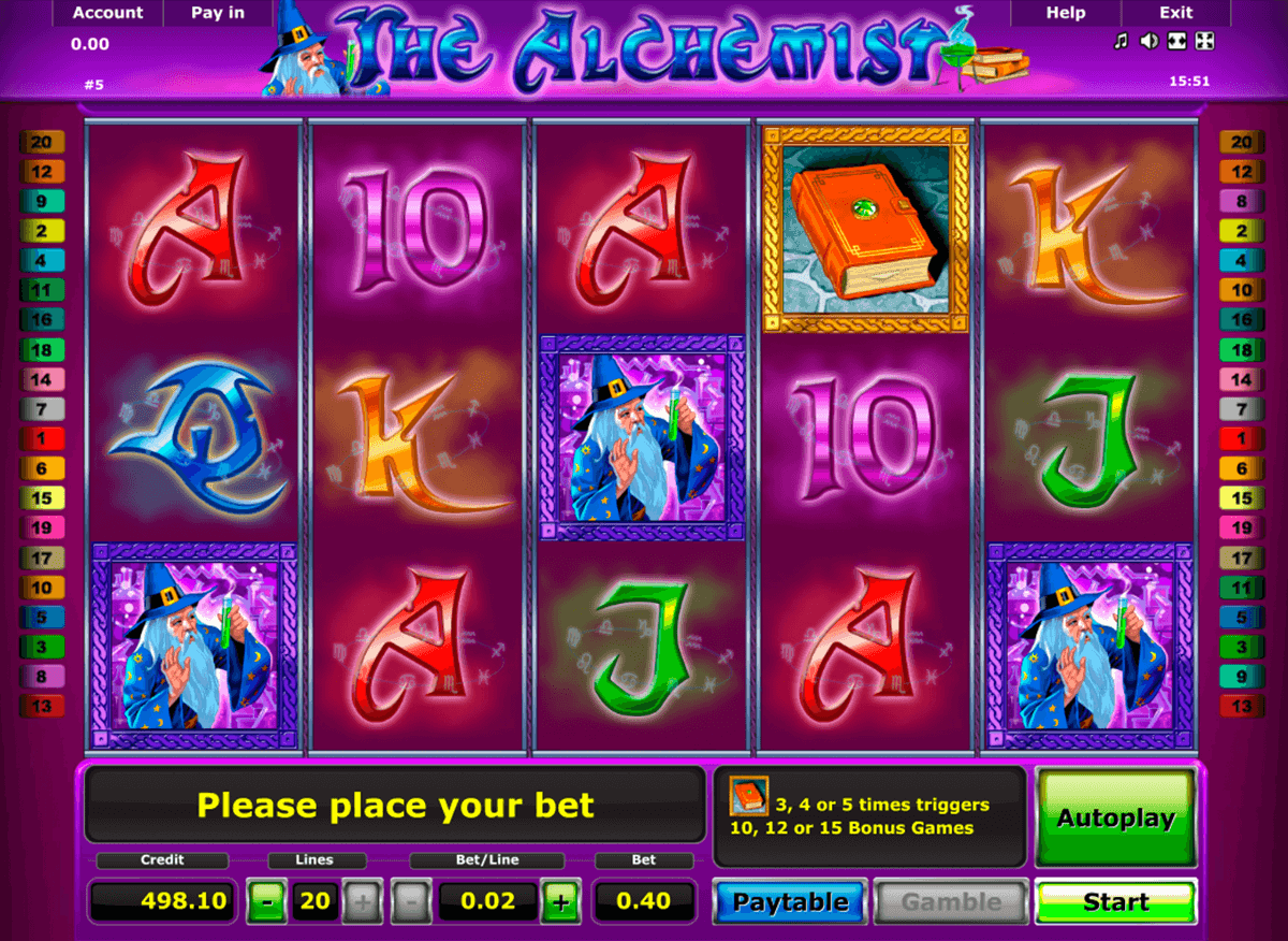 the alchemist novomatic slot machine 