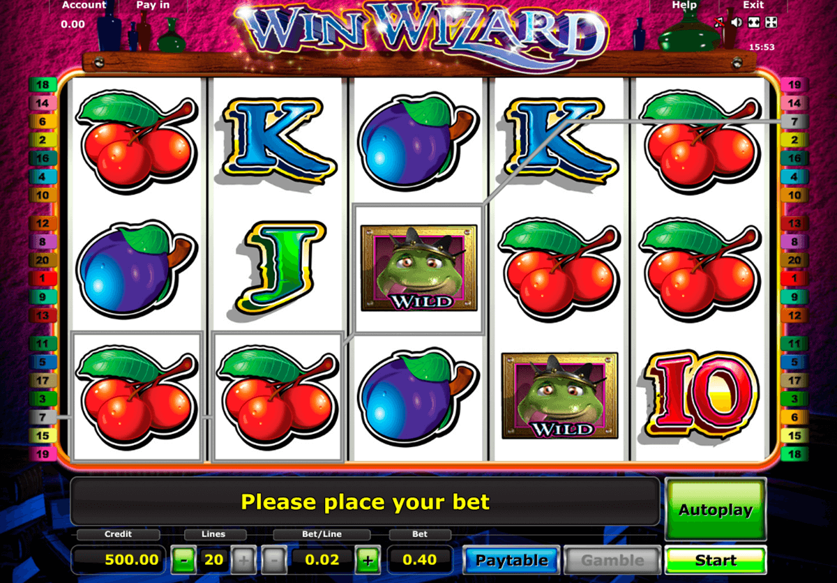 win wizard novomatic slot machine 
